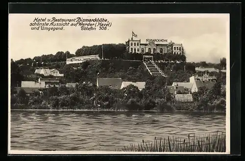 AK Werder / Havel, Hotel-Restaurant Bismarckhöhe