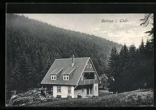 AK Gehren i. Thür., Gasthaus Zur Schobse-Mühle, Inh. Gotthold Bauer