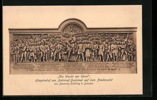 AK Niederwald, Relief Die Wacht am Rhein am Nationaldenkmal