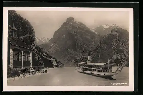 AK Altdorf, Tellskapelle mit Dampfer