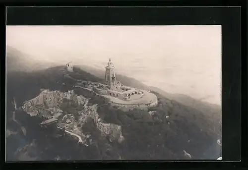 AK Kyffhäuser, Fliegeraufnahme des Denkmals