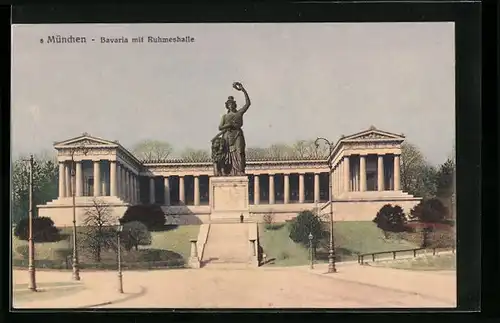 AK München, Bavaria mit Ruhmeshalle