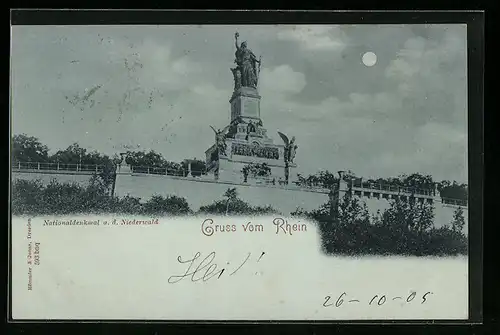 Mondschein-AK Niederwald, Das Nationaldenkmal