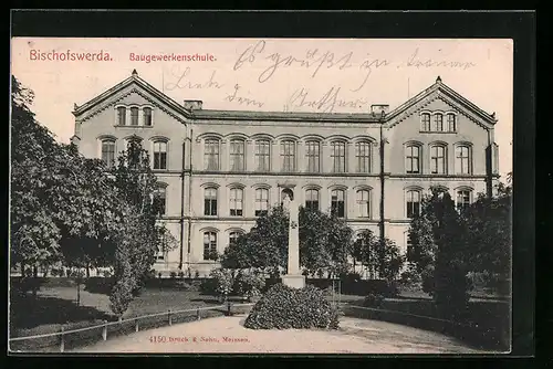 AK Bischofswerda, Ansicht der Baugewerkenschule