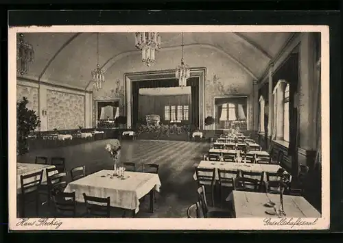 AK Braunsdorf i. Zschopautal, Hotel Haus Flechsig, Gesellschaftssaal