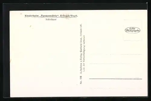 AK Erlbach /Vogtl., Kinderheim Tannenmühle, Schlafsaal