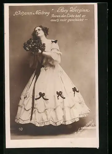 AK Rosy Werginz in der Operette Johann Nestroy