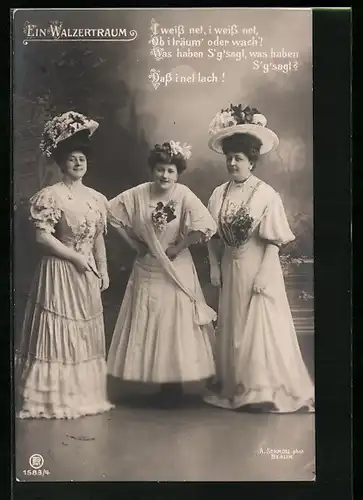 AK Szene aus der Operette Ein Walzertraum, I weiss net, Ob i träum` oder wach`!...