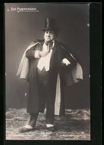 AK Operette Das Puppenmädel, Josef Ludl in seiner Rolle