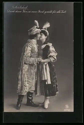 AK Operette Bettelstudent, Durch diesen Kuss..., Szenenbild