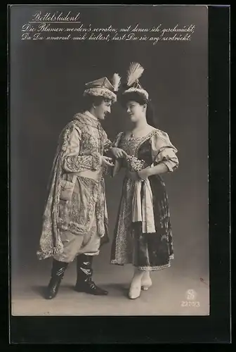 AK Operette Bettelstudent, Die Blumen werdens verraten..., Szenenbild