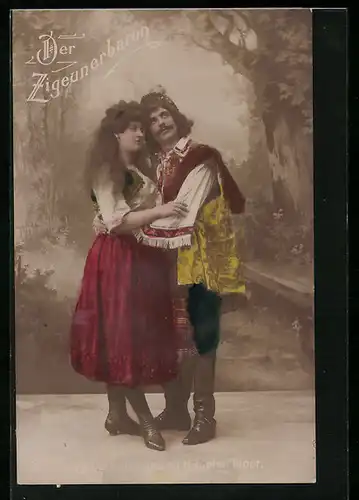 AK Operette Der Zigeunerbaron, Zigeunerbaron mit Geliebter