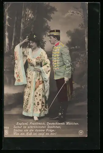 AK Operette Geisha, England, Frankreich, Deutschlands Mädchen..., Szenenbild