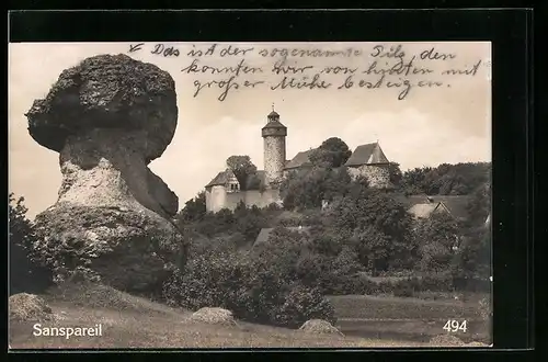 AK Sanspareil, Ortspartie mit Pilz