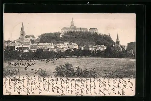 AK Siegburg, Blick auf den Ort m. d. Michaelsberg