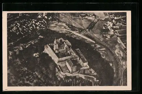 AK Siegburg, Benediktiner-Abtei aus der Vogelschau