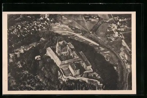 AK Siegburg, Benediktiner-Abtei aus der Vogelschau