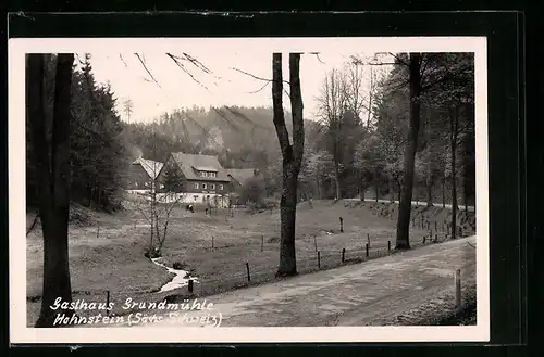 AK Hohnstein /Sächs. Schweiz, Gasthaus Grundmühle
