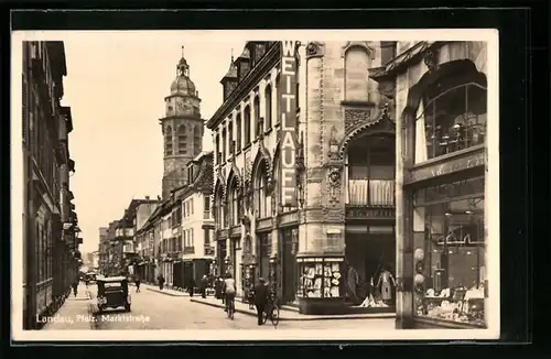 AK Landau /Pf., Marktstrasse mit Geschäft Weitlauff