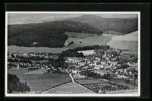 AK Hohburg / Hohburger Schweiz, Gesamtansicht, Fliegeraufnahme