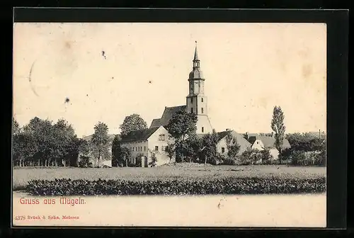 AK Mügeln, Teilansicht mit Kirche