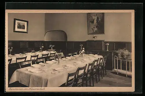 AK Lippstadt i. Westf., Kath. Lyzeum und Frauenschule, Pensionat zur hl. Familie, Esszimmer der Frauenschule