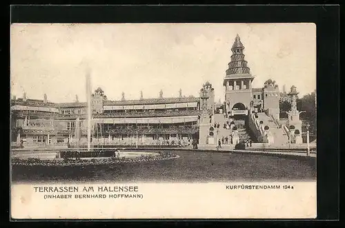 AK Berlin-Halensee, Terrassen-Restaurant, Kurfürstendamm 124a