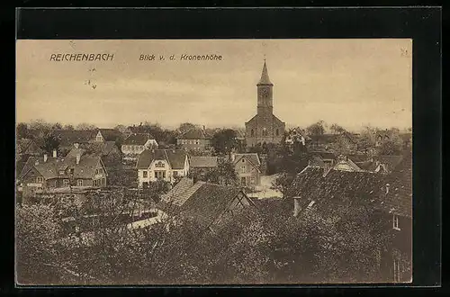 AK Reichenbach, Blick v. d. Kronenhöhe