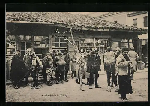 AK Prilep, Partie mit Strassenleben