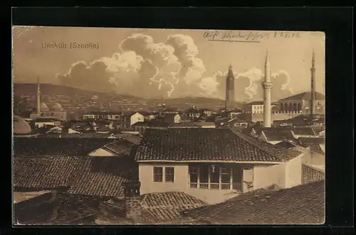 AK Uesküb, Teilansicht aus der Vogelschau