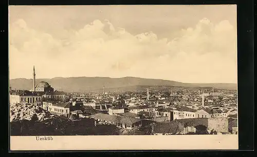 AK Uesküb, Ortsansicht aus der Vogelschau