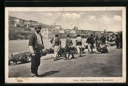 AK Veles, Schaf- und Ziegenmarkt am Wardarfluss