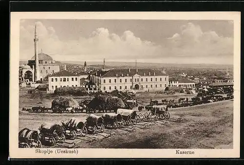 AK Skoplje, Kaserne mit Kutschen