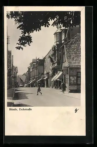 AK Bünde i. W., Partie in der Eschstrasse, mit VW-Käfern