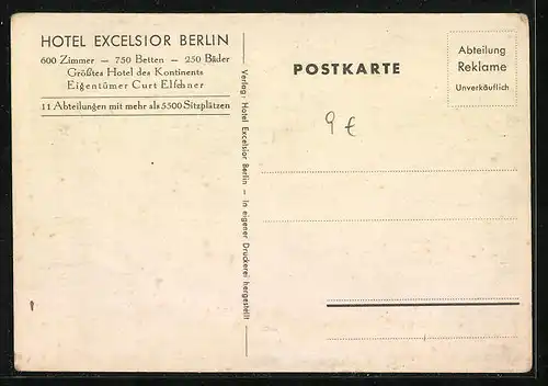 AK Berlin, Hotel Excelsior, Tunnel zum Anhalter Bahnhof, fertiggestellt 1927