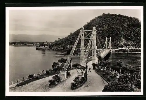 AK Santos, Küstenlandschaft mit Brücke bei St. Vincente