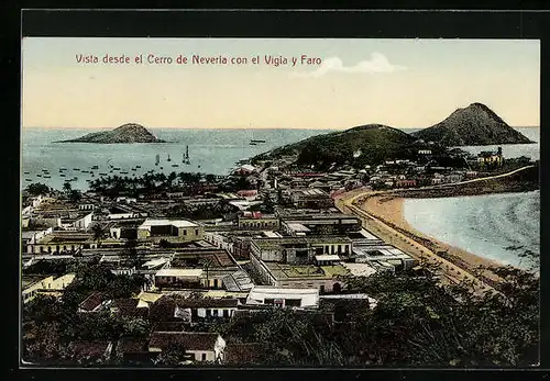 AK Mazatlan, Vista desde el Cerro de Neveria con el Vigia y Faro