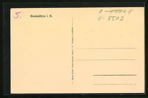 AK Brunndöbra i. S., Gesamtansicht mit Kirche und Oberförsterei