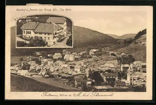 AK Todtmoos, Gasthof und Hotel zur Krone, Ortsansicht