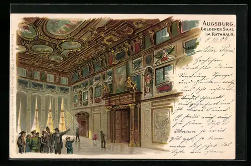 Lithographie Augsburg, Goldener Saal im Rathaus