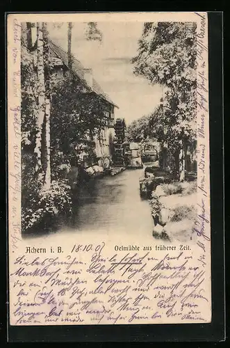AK Achern i. B., Oelmühle aus früherer Zeit