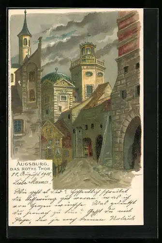 Lithographie Augsburg, Das Rothe Thor