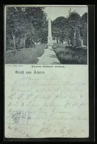 AK Achern, Ansicht vom Turenne-Denkmal