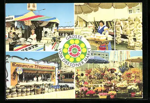 AK Dresden, Volksfest auf der Prager Strasse