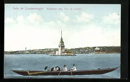 AK Constantinople, Bosphore avec Tour de Léandre
