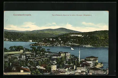 AK Constantinople, Vue d`Arnaout, Keuy sur la côte d`Europe (Bosphore)