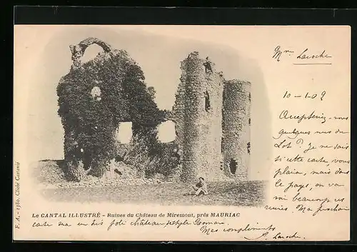 AK Mauriac, Ruines du Chateau de Miremont pres Mauriac