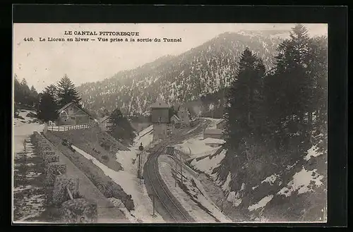 AK Le Lioran en hiver, Vue prise a la sortie du Tunnel