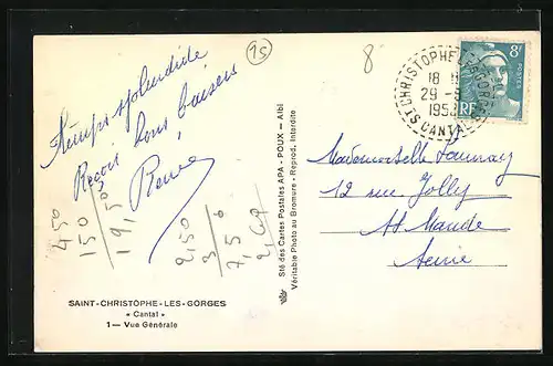 AK St.-Christophe-les-Gorges, Vue Generale