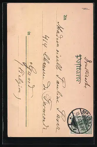 Lithographie Berlin-Kreuzberg, Wasserfall im Victoria-Park